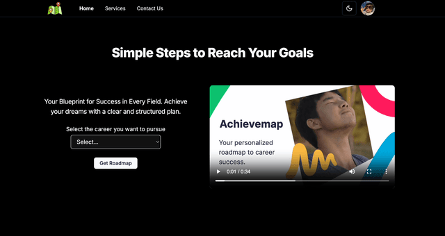 Achievemap landing page