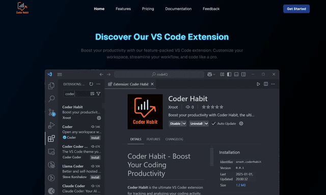 Coder Habit landing page